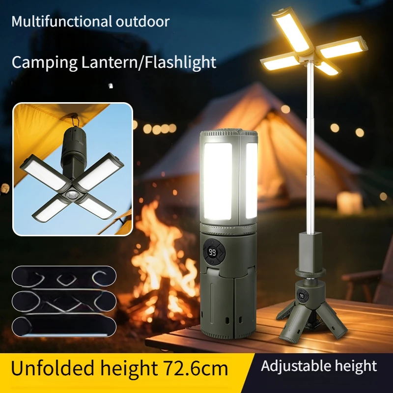 Telescopic Rechargeable LED Camping Light with Portable Power Bank - Image 3