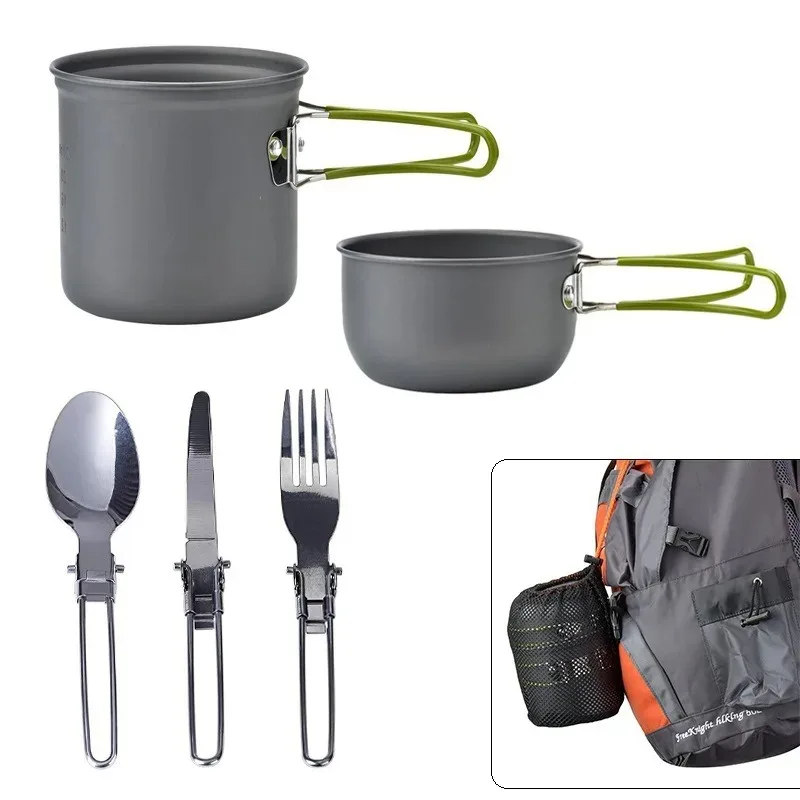 Outdoor Camping Cookware Set – Portable Pots & Pans, Tourist Dishes & Trekking Kitchen Utensils for Picnic - Image 5