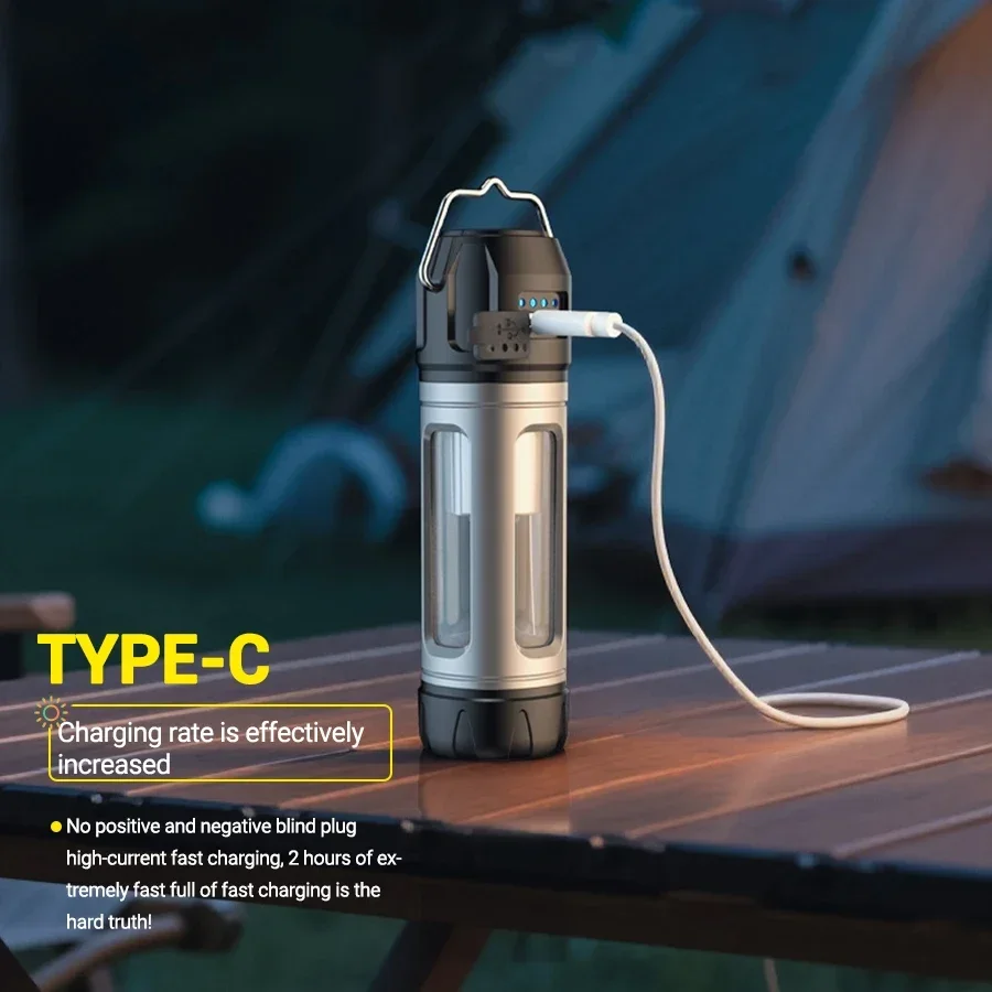 Rechargeable Camping Light with 8 Light Filaments – Lightweight Handheld Torch & Tent Lamp with 5 Lighting Modes for Patio & Climbing - Image 17