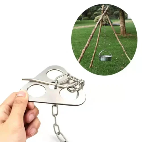 Detachable Outdoor Barbecue Tripod Hanging Rack – Portable Campfire Cooking Accessories Set for Camping & BBQ