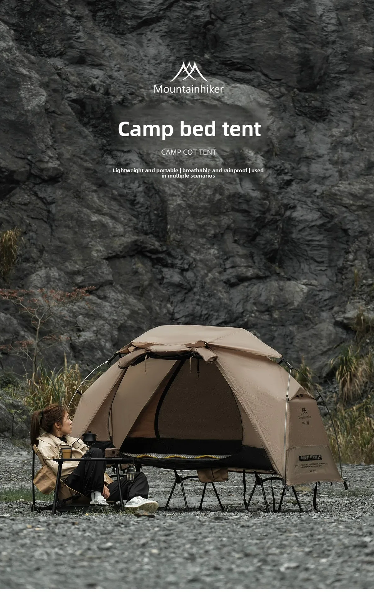 MOUNTAINHIKER Single Camp Bed Tent – Waterproof & Rainproof Outdoor Camping Tent for Hiking & Travel - Image 8