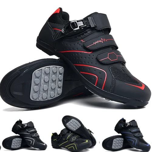 Unisex Cycling Shoes with Cleats – Lightweight Speed Biking Sneakers with Durable Rubber Sole for Men & Women