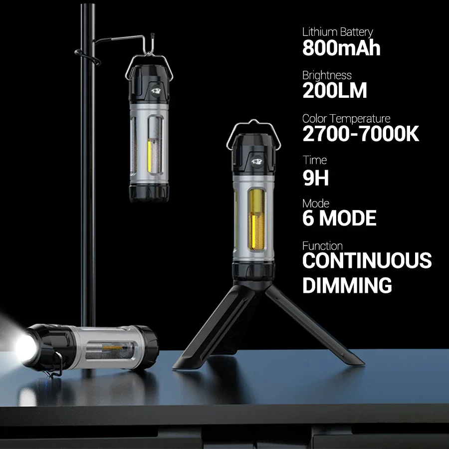 Rechargeable Camping Light with 8 Light Filaments – Lightweight Handheld Torch & Tent Lamp with 5 Lighting Modes for Patio & Climbing - Image 24