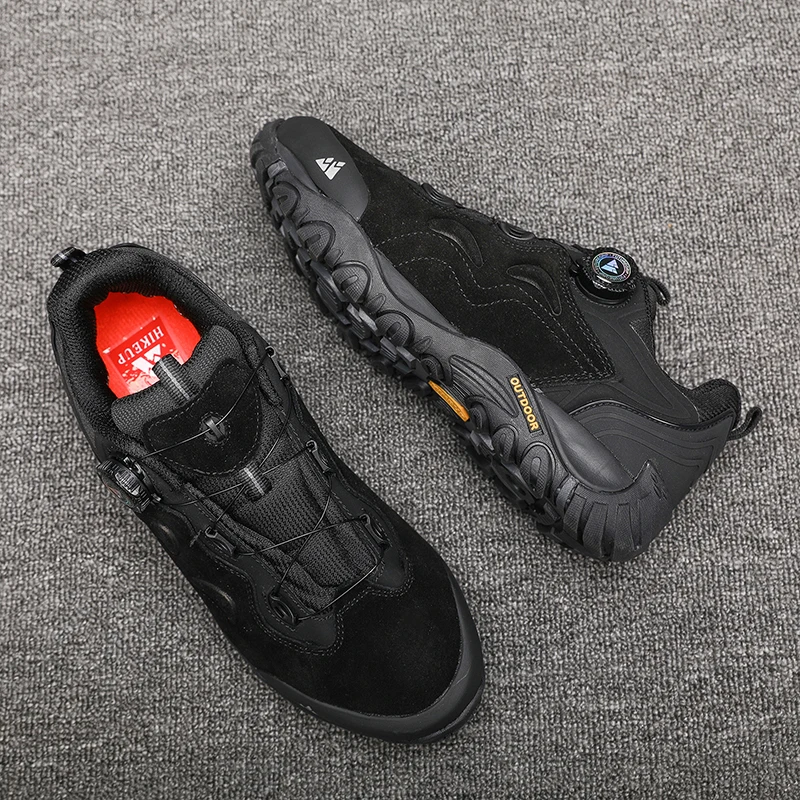 HIKEUP-Leather Shoes for Men, Outdoor Hiking Shoes, Tourist Trekking Sneakers, Mountain Climbing Trail Jogging Shoes, Turnbuckle - Image 25