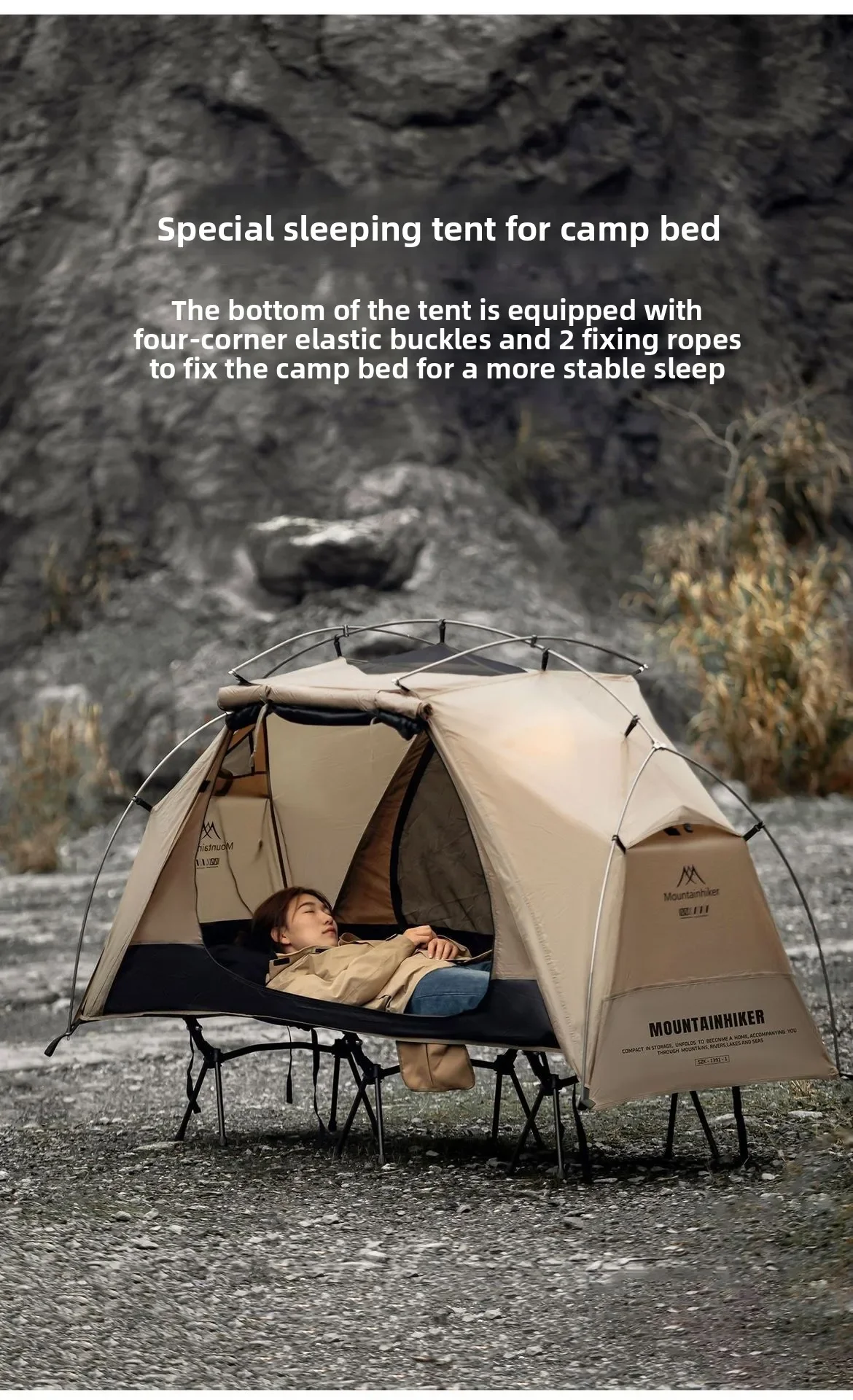 MOUNTAINHIKER Single Camp Bed Tent – Waterproof & Rainproof Outdoor Camping Tent for Hiking & Travel - Image 12