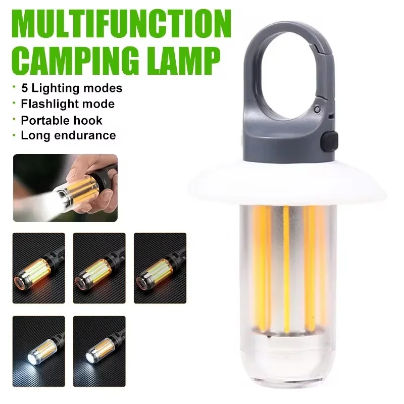Rechargeable Camping Light with 8 Light Filaments – Lightweight Handheld Torch & Tent Lamp with 5 Lighting Modes for Patio & Climbing - Image 7