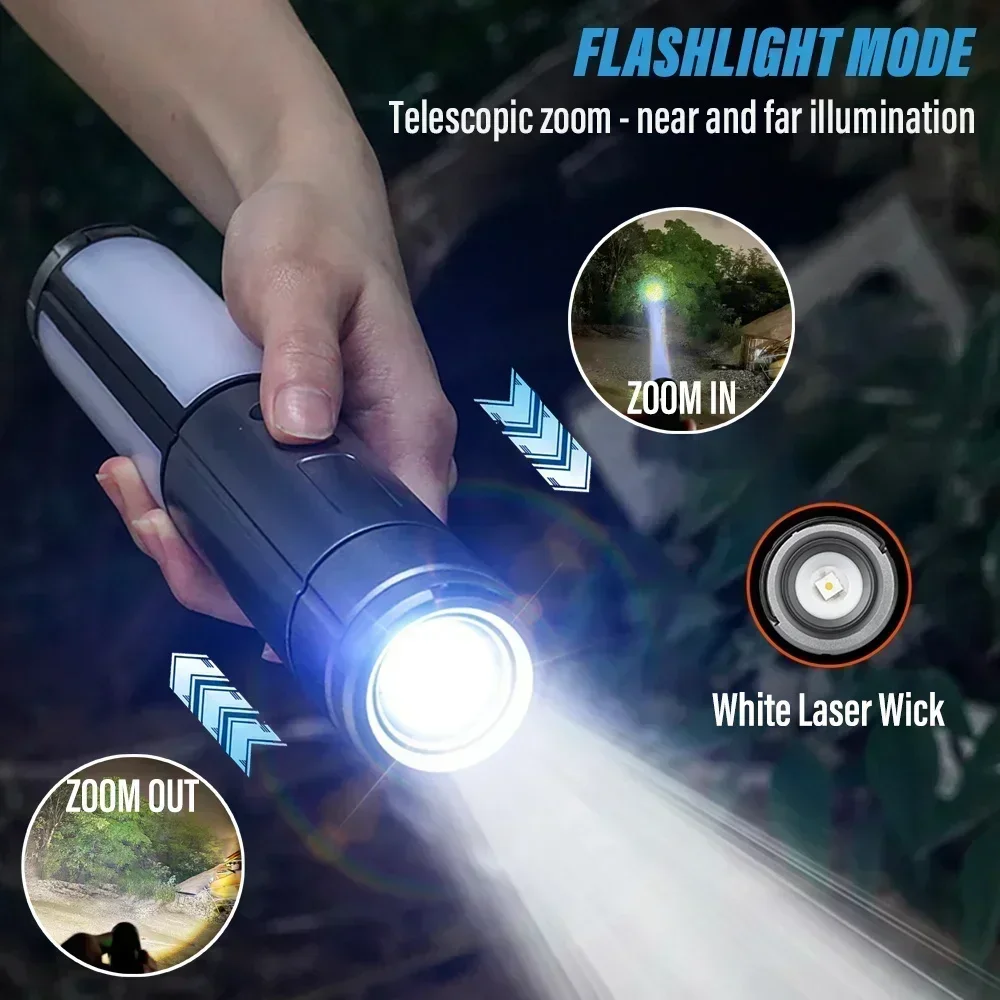 Rechargeable Telescopic LED Camping Light – Multi-Functional Flashlight & Outdoor Lantern for Hiking, Fishing & Emergency - Image 3