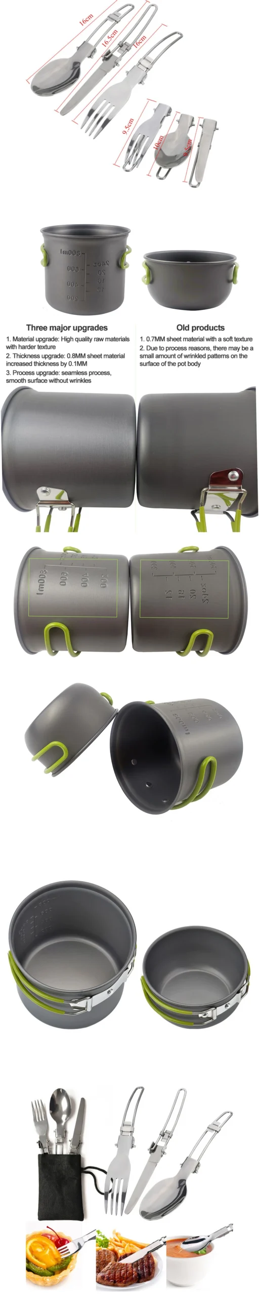 Outdoor Camping Cookware Set – Portable Pots & Pans, Tourist Dishes & Trekking Kitchen Utensils for Picnic - Image 10