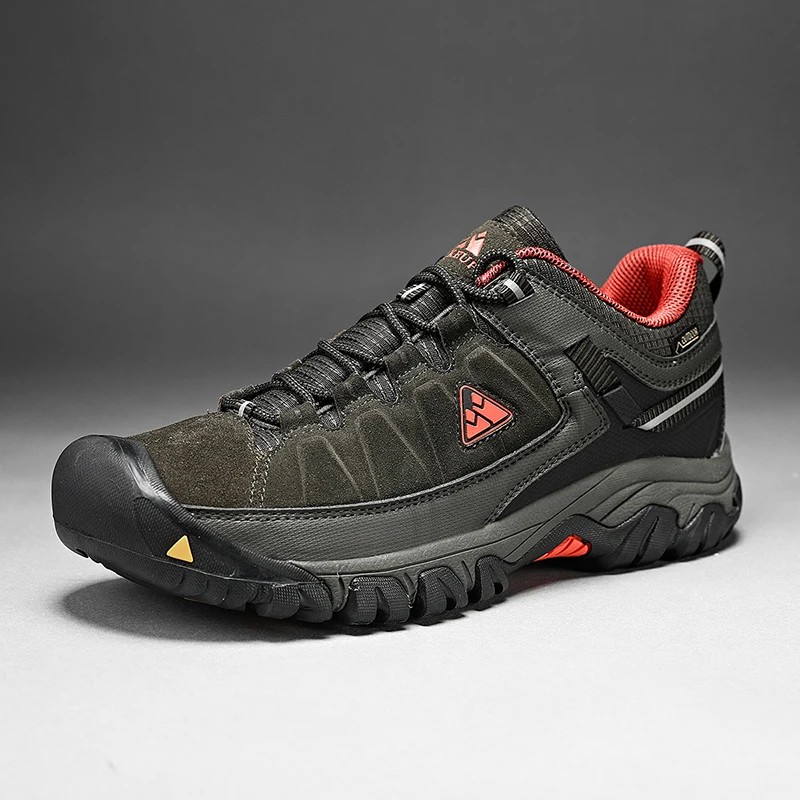 HIKEUP Men's High-Quality Leather Hiking Shoes – Durable Outdoor Climbing & Walking Sneakers with Rubber Sole - Image 44