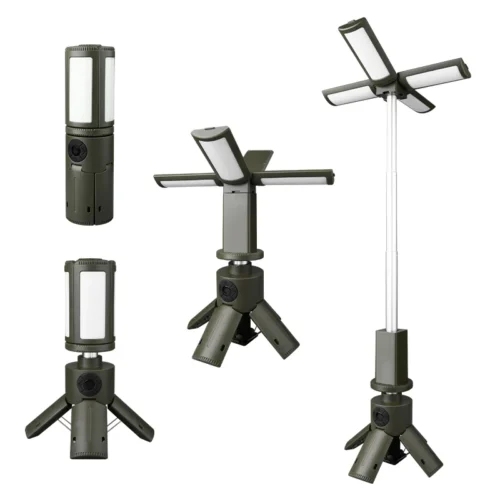 Telescopic Rechargeable LED Camping Light with Portable Power Bank