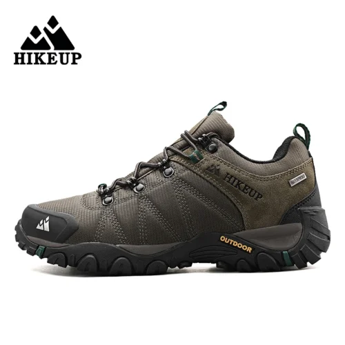 HIKEUP Men's Waterproof & Non-Slip Hiking Shoes – Breathable Wear-Resistant Outdoor Climbing & Mountain Sneakers