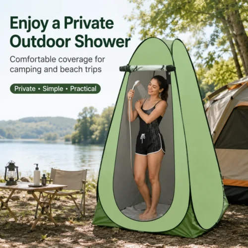 Portable Outdoor Camping Shower Tent – Thermal Changing Privacy Shelter & Toilet Tent for Camping, Fishing & Beach
