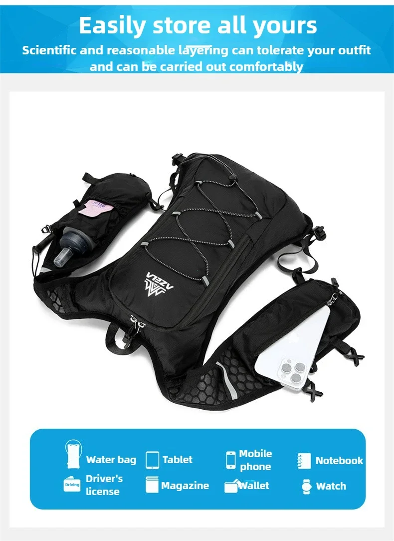 Outdoor Nylon Sports Backpack,Portable Bicycle Backpack,Running Hydration Vest For Trails Running,For Trails Hiking - Image 15