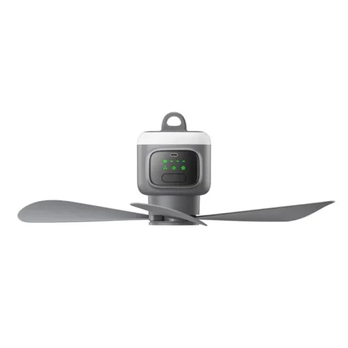 12000mAh Portable Camping Tent Fan with LED Light & Remote Control