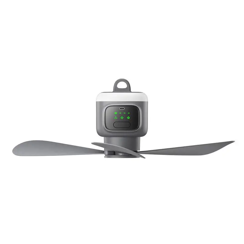 12000mAh Portable Camping Tent Fan with LED Light & Remote Control