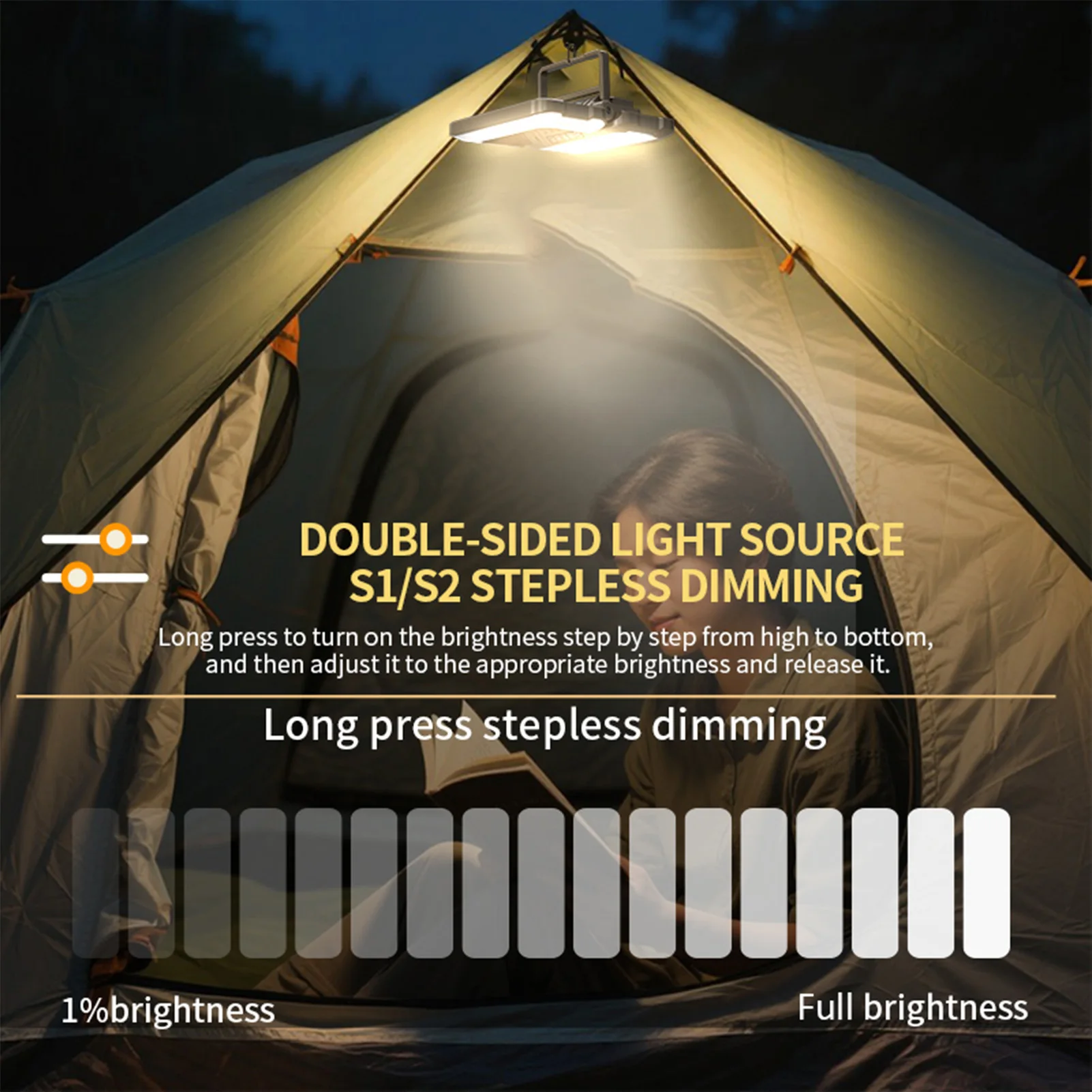 Multifunctional Foldable Camping Lantern with 5 Lighting Modes – Rainproof Outdoor Camping Lamp for Hiking - Image 2