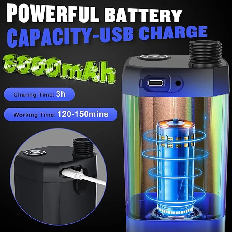 Portable Camping Shower – 6000mAh Rechargeable Pump with LED Display & Shower Head - Image 2