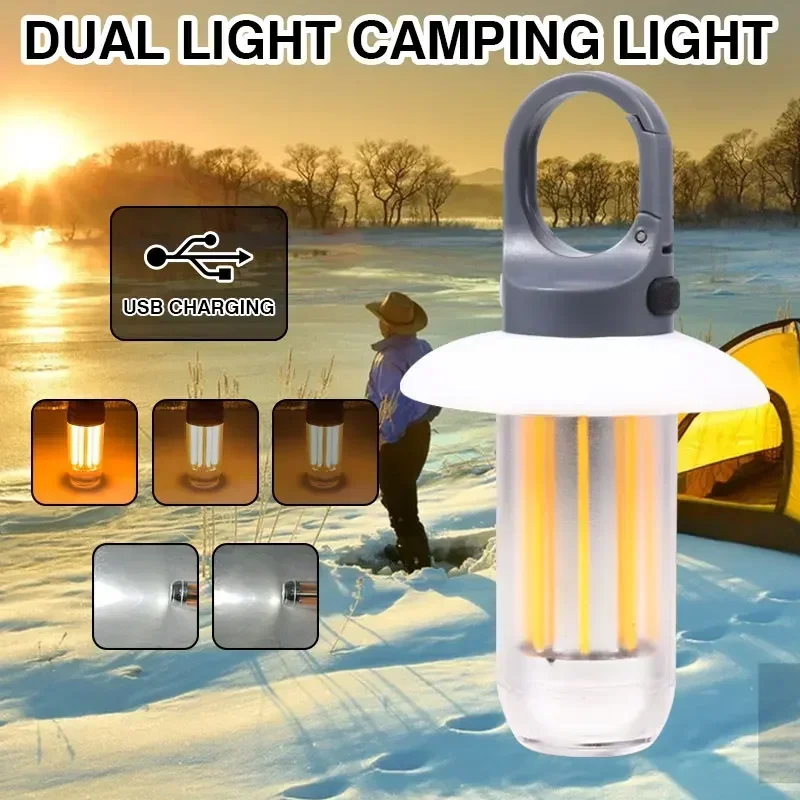 Rechargeable Camping Light with 8 Light Filaments – Lightweight Handheld Torch & Tent Lamp with 5 Lighting Modes for Patio & Climbing - Image 8