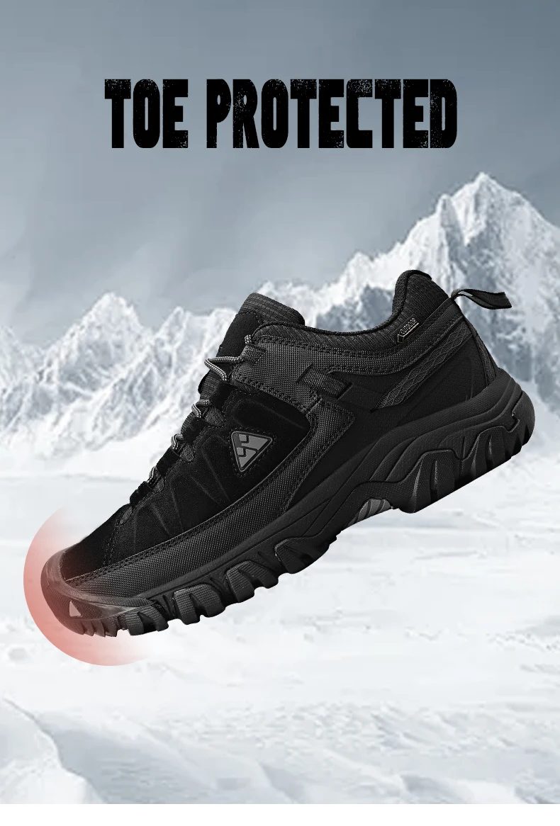 HIKEUP Men's High-Quality Leather Hiking Shoes – Durable Outdoor Climbing & Walking Sneakers with Rubber Sole - Image 17
