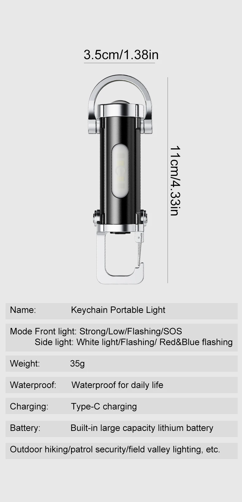 Rechargeable Camping Light with 8 Light Filaments – Lightweight Handheld Torch & Tent Lamp with 5 Lighting Modes for Patio & Climbing - Image 34
