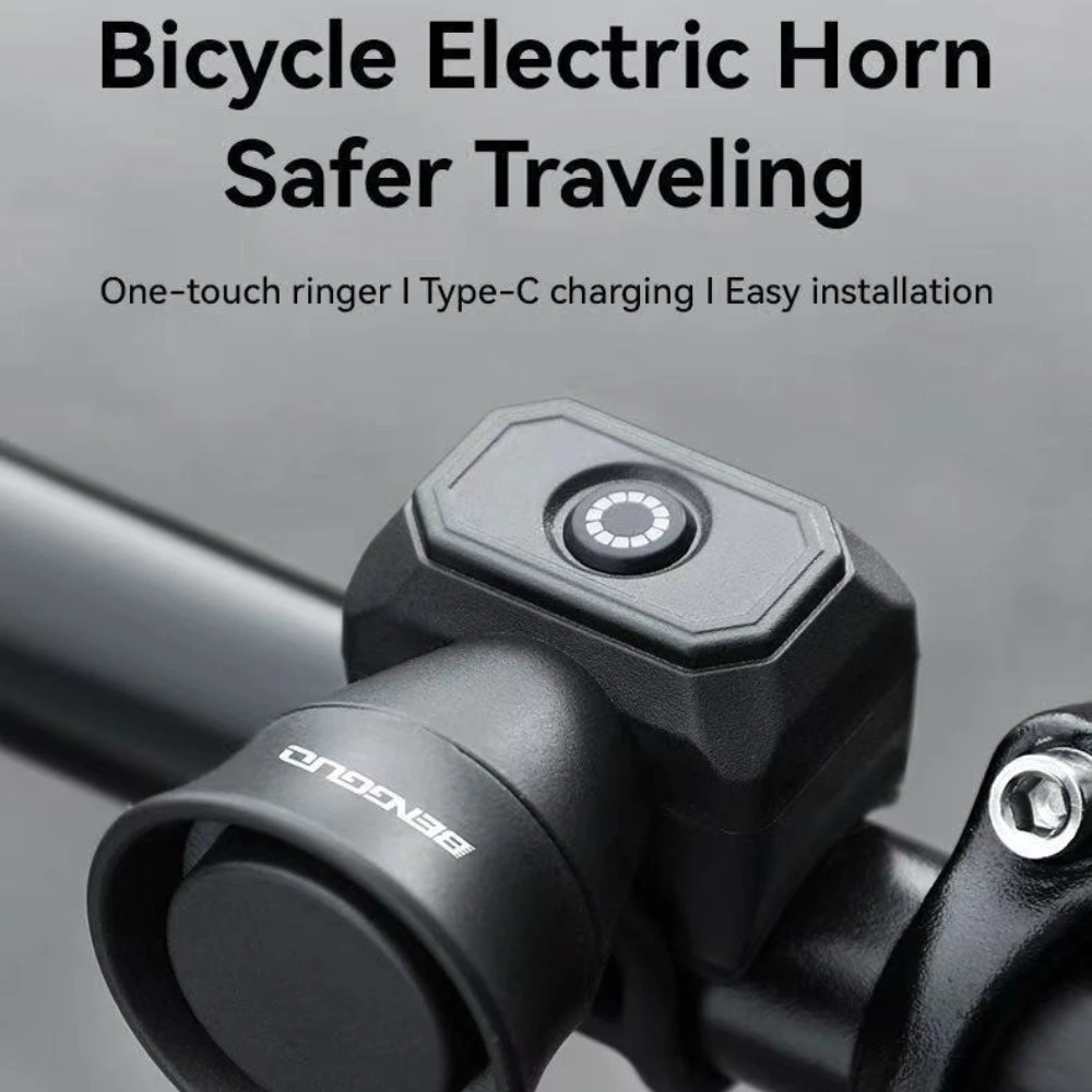 Electric Bike Horn for Mountain & Road Bikes – IP4 Waterproof Electronic Bicycle Bell with USB Charging
