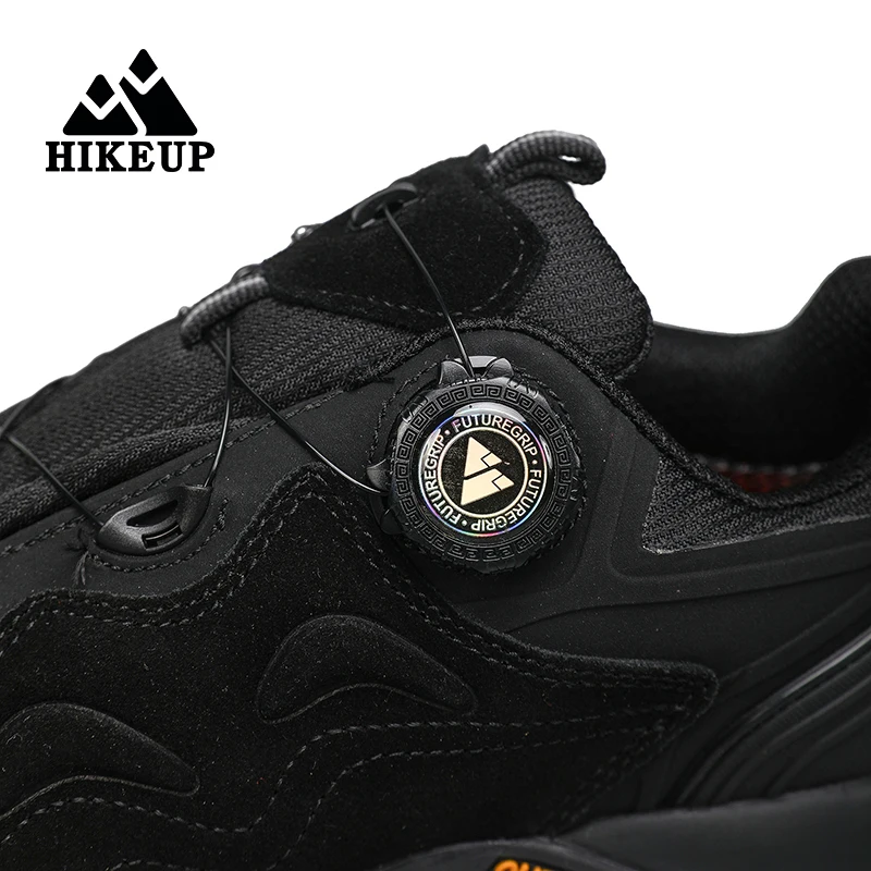 HIKEUP-Leather Shoes for Men, Outdoor Hiking Shoes, Tourist Trekking Sneakers, Mountain Climbing Trail Jogging Shoes, Turnbuckle - Image 4