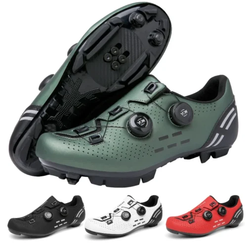Men's Road & Mountain Bike Cycling Shoes – Lightweight & Breathable SPD-MTB Cleat Shoes for Speed Riding & Off-Road