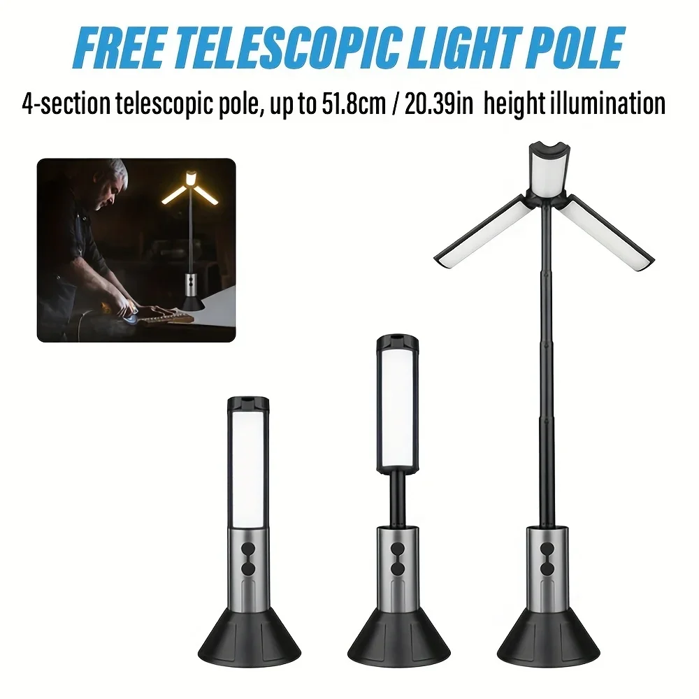 Rechargeable Telescopic LED Camping Light – Multi-Functional Flashlight & Outdoor Lantern for Hiking, Fishing & Emergency - Image 7