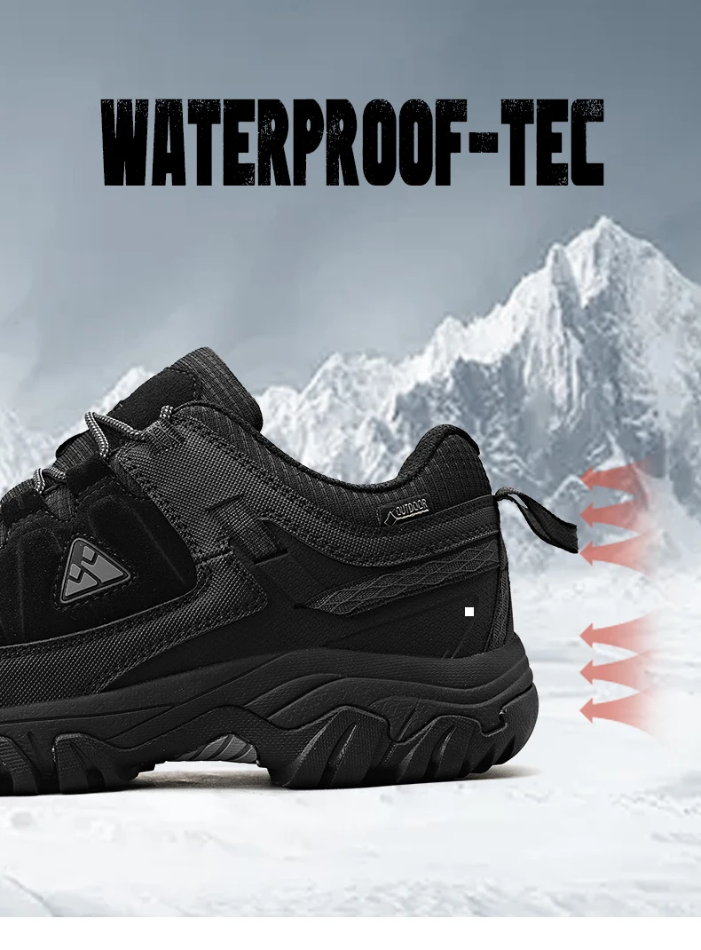 HIKEUP Men's High-Quality Leather Hiking Shoes – Durable Outdoor Climbing & Walking Sneakers with Rubber Sole - Image 18