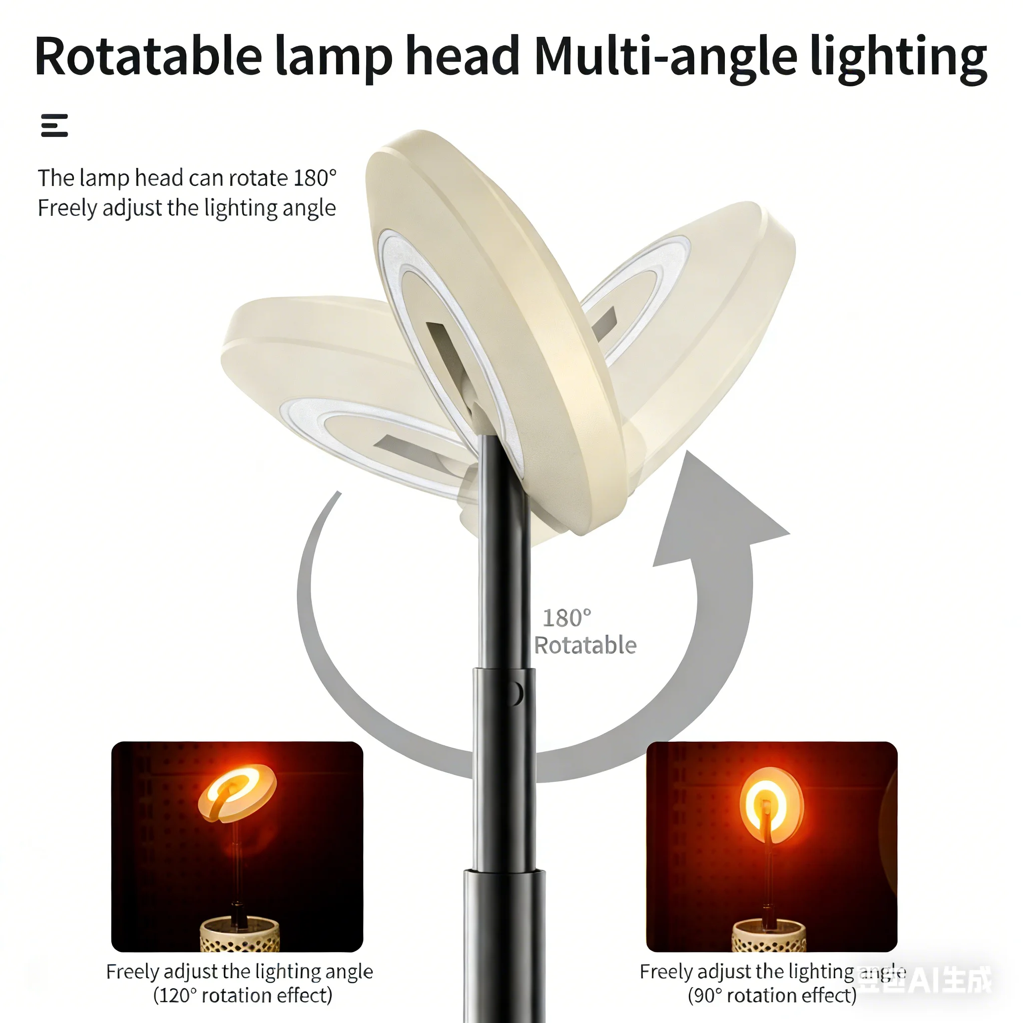Portable Camping Lantern with Hook – Warm/Cool White, Type-C Rechargeable, 180° Rotatable & Retractable, Battery Display for Camping & Fishing - Image 3