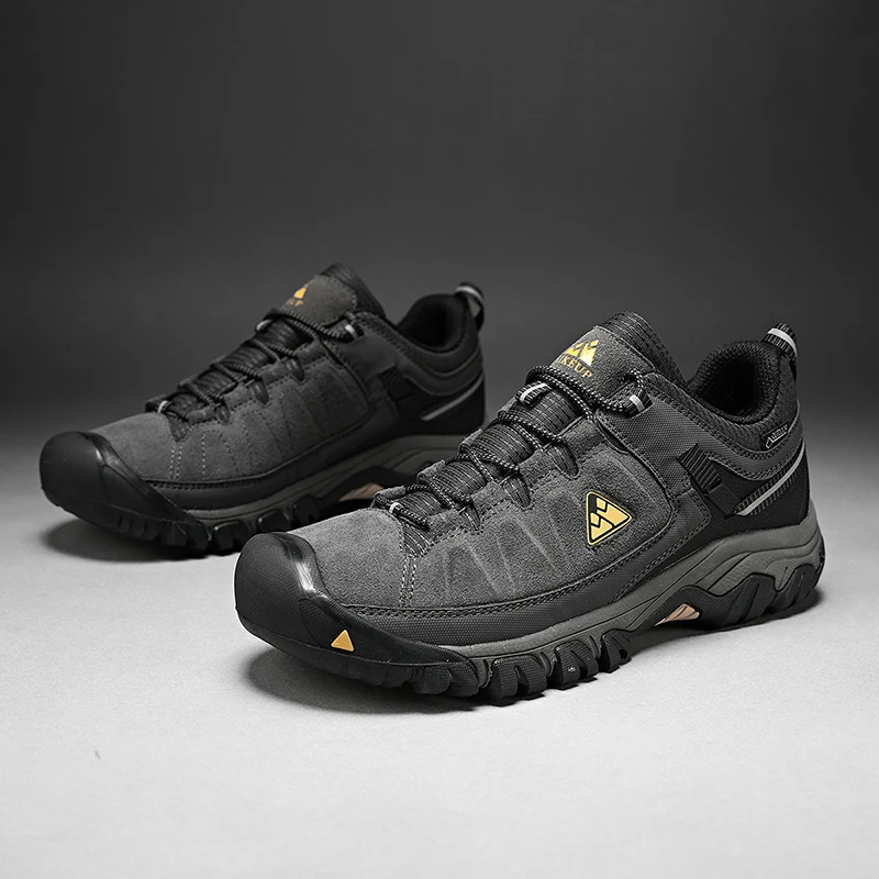 HIKEUP Men's High-Quality Leather Hiking Shoes – Durable Outdoor Climbing & Walking Sneakers with Rubber Sole - Image 41