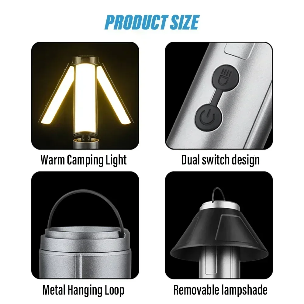 Rechargeable Telescopic LED Camping Light – Multi-Functional Flashlight & Outdoor Lantern for Hiking, Fishing & Emergency - Image 4