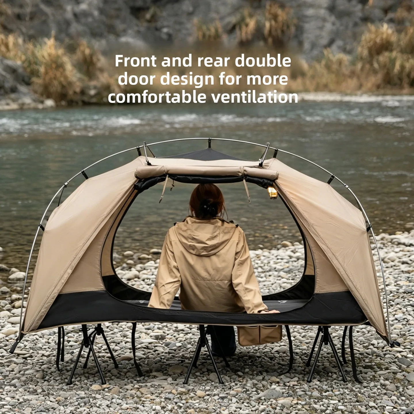MOUNTAINHIKER Single Camp Bed Tent – Waterproof & Rainproof Outdoor Camping Tent for Hiking & Travel - Image 4