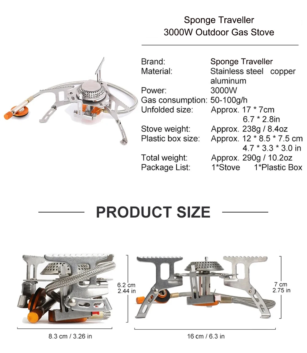 Camping Gas Stove Portable Folding Outdoor Backpacking Stove Tourist Equipment For Cooking Hiking Picnic 3500W - Image 8