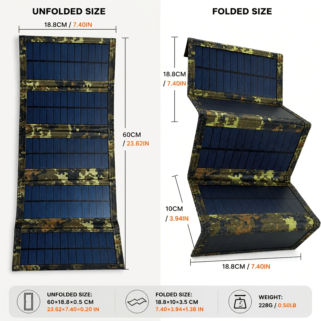 Foldable Portable Solar Panel Charger – Patterned Outdoor Solar Power Bank for Camping, Hiking & Travel - Image 4