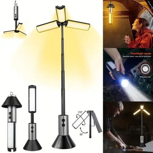 Rechargeable Telescopic LED Camping Light – Multi-Functional Flashlight & Outdoor Lantern for Hiking, Fishing & Emergency