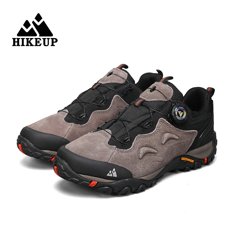 HIKEUP-Leather Shoes for Men, Outdoor Hiking Shoes, Tourist Trekking Sneakers, Mountain Climbing Trail Jogging Shoes, Turnbuckle - Image 8