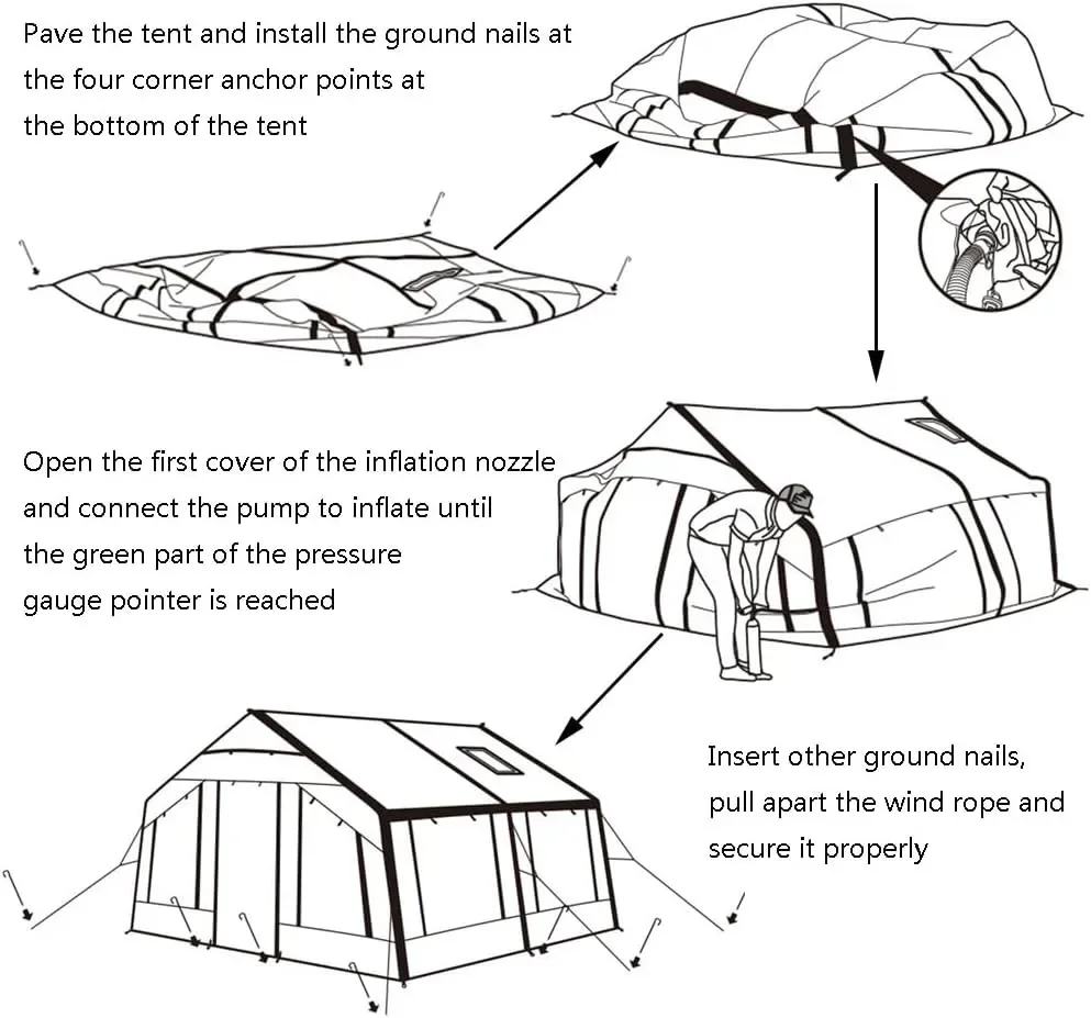 Large 2-Room Inflatable Family Camping Tent – Portable Waterproof Outdoor Air Tent for 4-6 Person Camping - Image 26