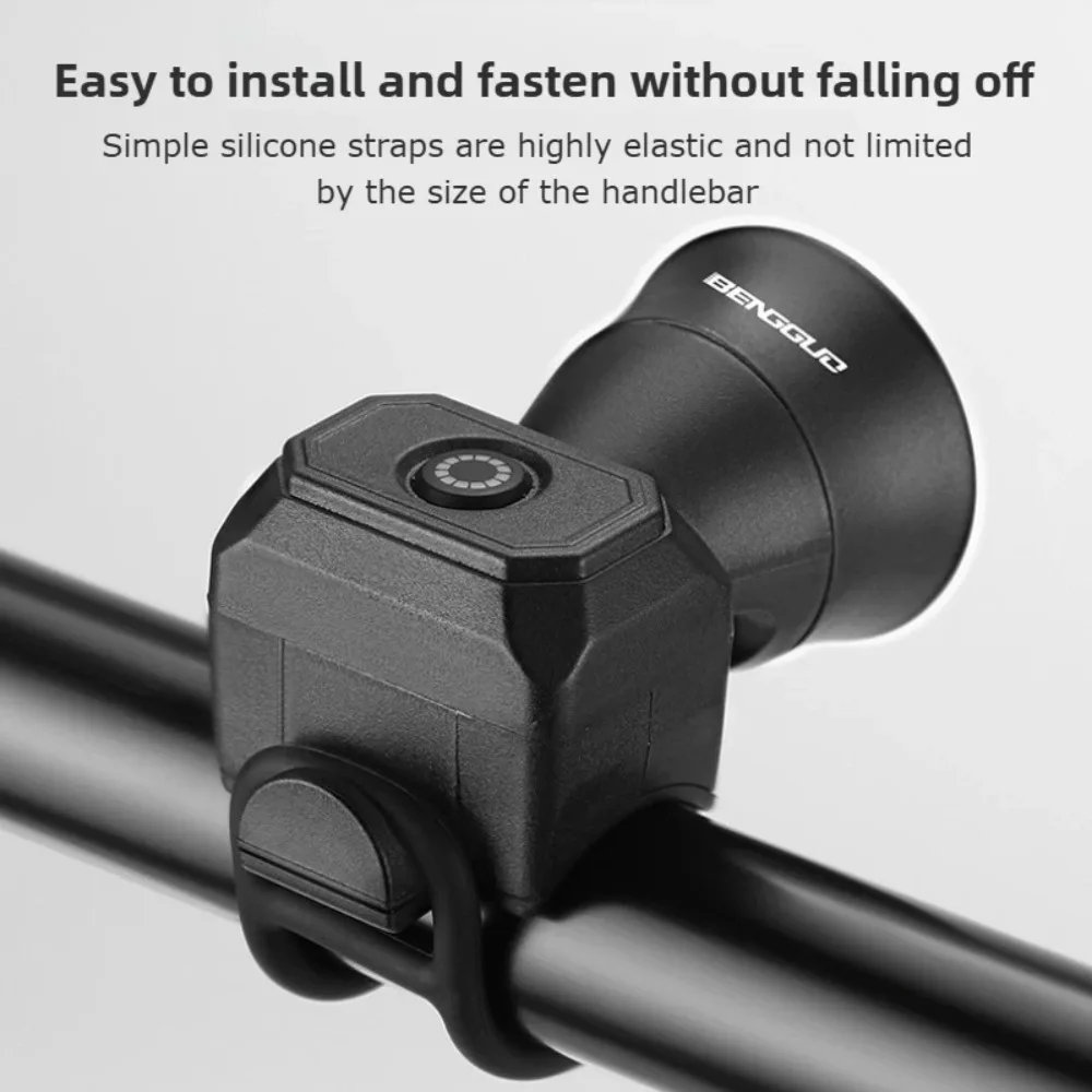 Electric Bike Horn for Mountain & Road Bikes – IP4 Waterproof Electronic Bicycle Bell with USB Charging - Image 4