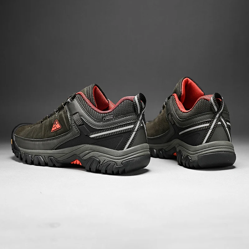HIKEUP Men's High-Quality Leather Hiking Shoes – Durable Outdoor Climbing & Walking Sneakers with Rubber Sole - Image 46