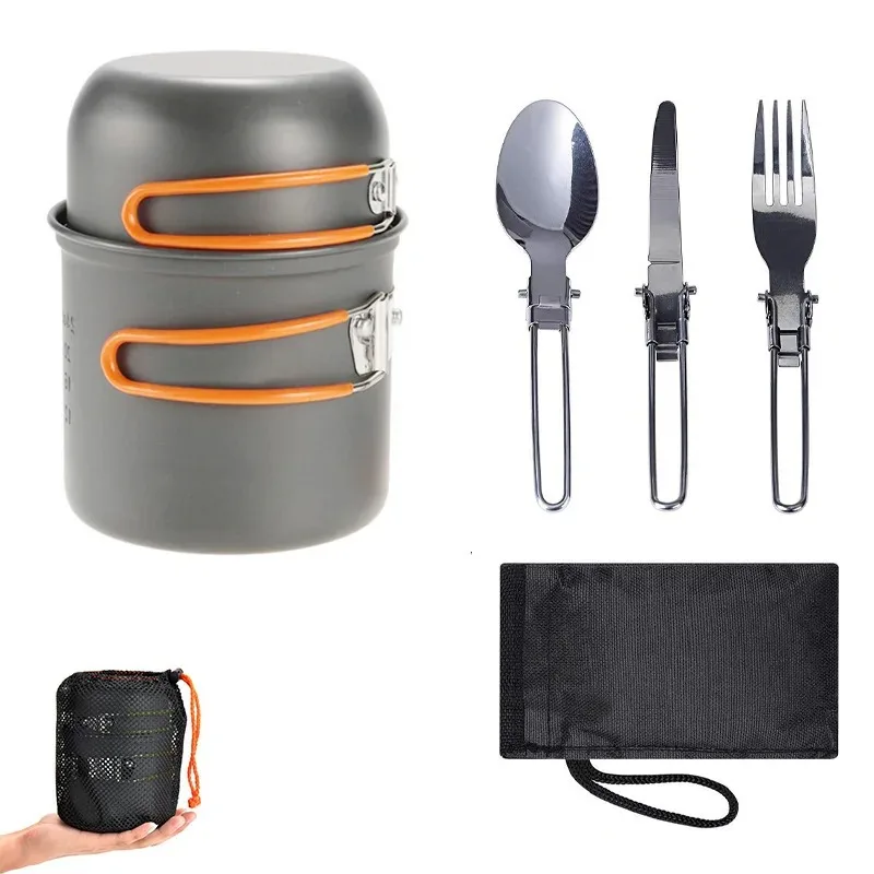 Outdoor Camping Cookware Set – Portable Pots & Pans, Tourist Dishes & Trekking Kitchen Utensils for Picnic - Image 2