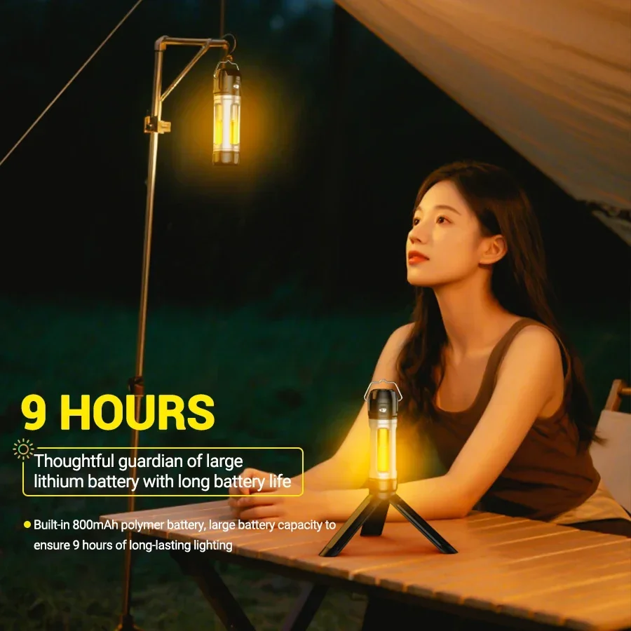 Rechargeable Camping Light with 8 Light Filaments – Lightweight Handheld Torch & Tent Lamp with 5 Lighting Modes for Patio & Climbing - Image 20