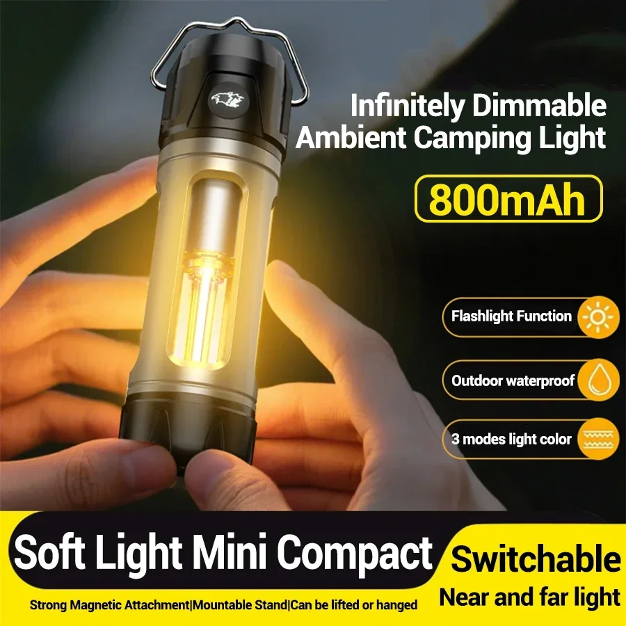 Rechargeable Camping Light with 8 Light Filaments – Lightweight Handheld Torch & Tent Lamp with 5 Lighting Modes for Patio & Climbing - Image 13