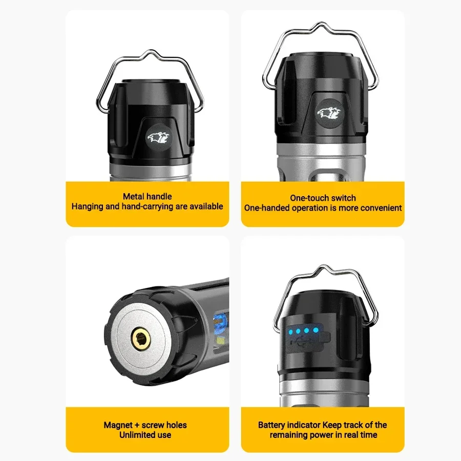 Rechargeable Camping Light with 8 Light Filaments – Lightweight Handheld Torch & Tent Lamp with 5 Lighting Modes for Patio & Climbing - Image 18