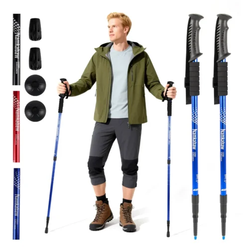 Ultralight 3-Section Trekking Poles – Adjustable Aluminum Alloy Nordic Walking Sticks with Non-Slip Grip for Men & Women