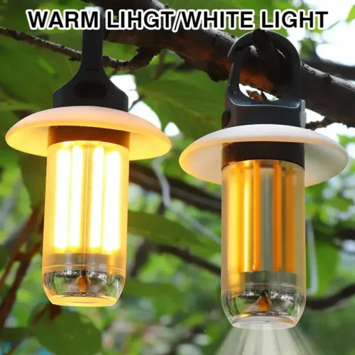Rechargeable Camping Light with 8 Light Filaments – Lightweight Handheld Torch & Tent Lamp with 5 Lighting Modes for Patio & Climbing