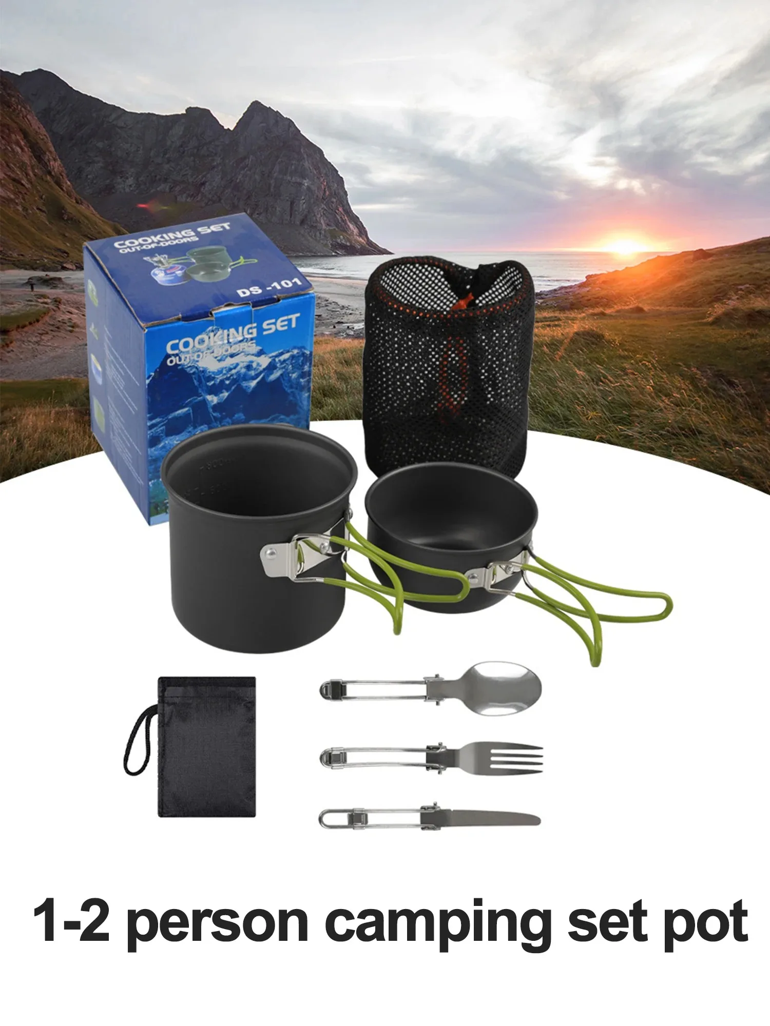 Outdoor Camping Cookware Set – Portable Pots & Pans, Tourist Dishes & Trekking Kitchen Utensils for Picnic - Image 4