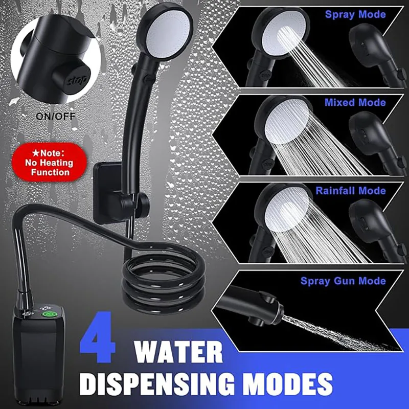 Portable Camping Shower – 6000mAh Rechargeable Pump with LED Display & Shower Head - Image 3