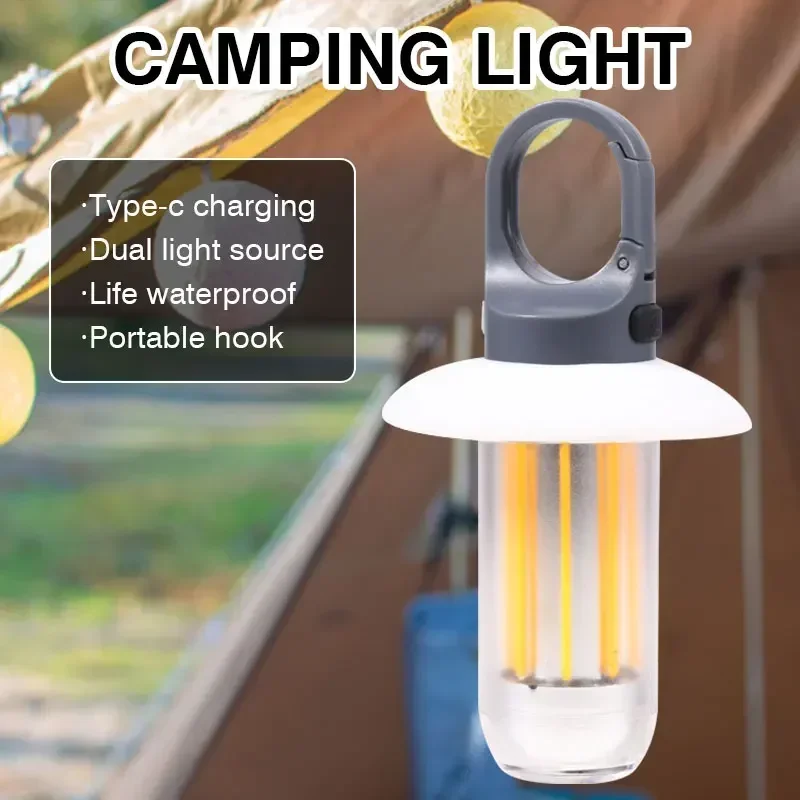 Rechargeable Camping Light with 8 Light Filaments – Lightweight Handheld Torch & Tent Lamp with 5 Lighting Modes for Patio & Climbing - Image 12