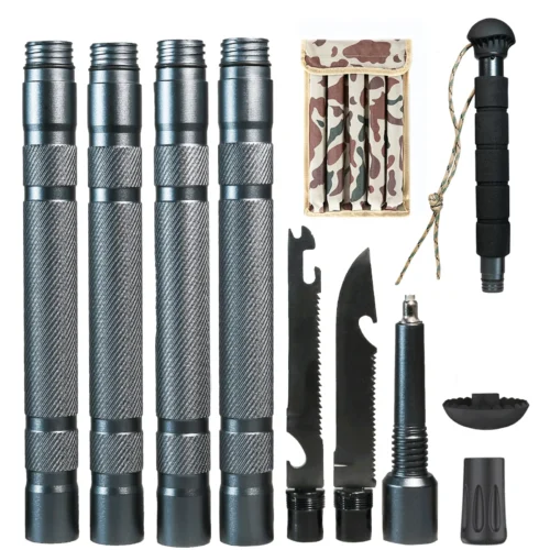 Multifunctional Ultralight Telescopic Hiking Poles – Tactical Trekking & Climbing Sticks Set for Camping & Outdoor
